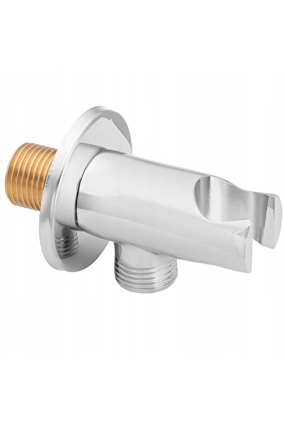 Invena Racord unghiular de baie GZ1/2x1/2GZ cu suport pentru căști, din alamă