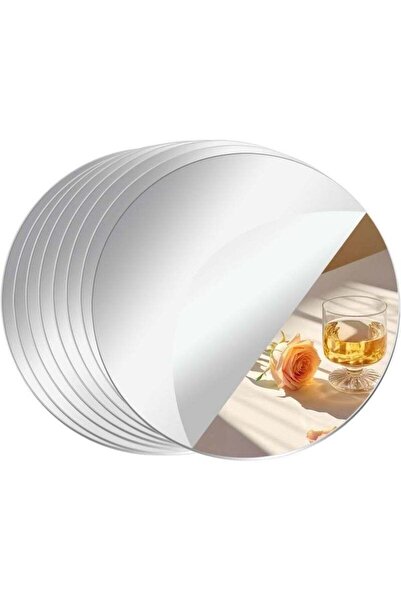 Generic 8 Pack Acrylic Round Mirrors, 8 inch Circle Mirror Tiles Self Adhesiv...