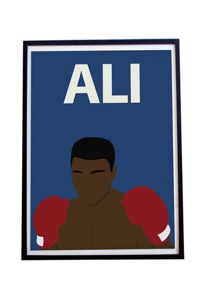 Generic Muhammad Ali Boxing Art Poster With Frame Multicolour 30x40centimeter