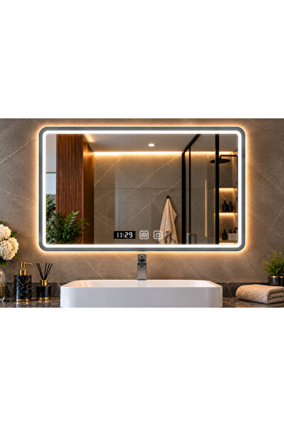SANITEXPERT Oglindă de baie SaniLux cu LED 1000×800 mm, cadru gri, 24W, contr...