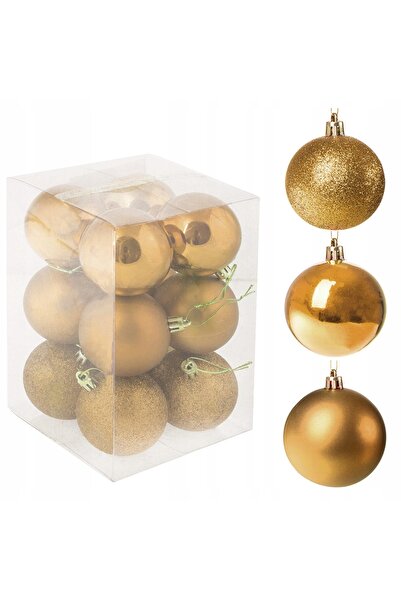 Springos Ornamente de Crăciun incasabile, set 12 bucăți, 6 cm, pentru bradul ...