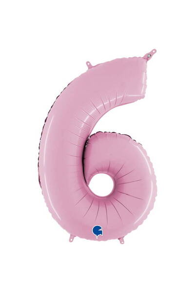 grabo Balon FOLIOWY numărul 6 roz pastel ECONOMIC