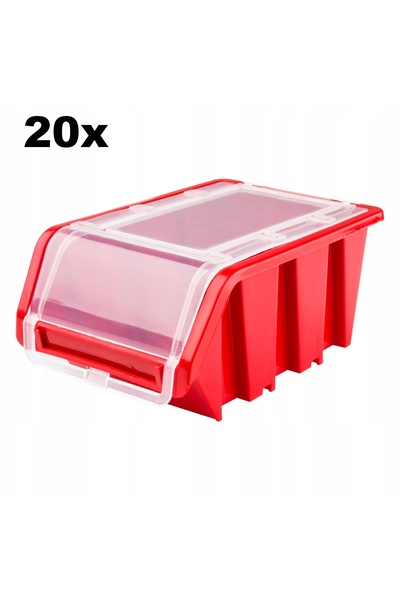 Prosperplast 20 x Recipient cu capac pentru toaletă 120x195x90 roșu