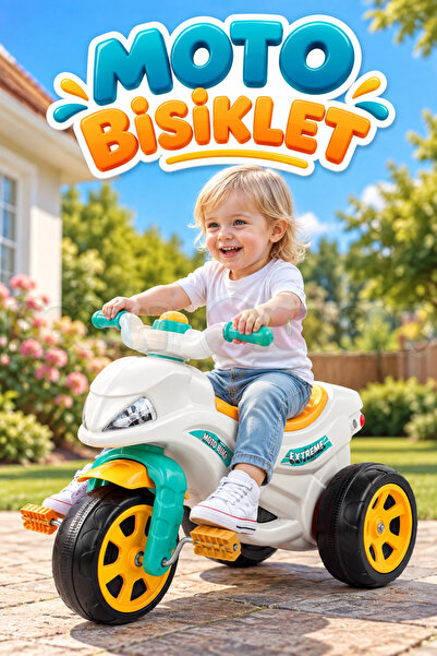 Doğan Oyuncak Dünyası Dolu 2649 Moto Bisiklet – Üç Tekerlekli Pedallı Çocuk B...
