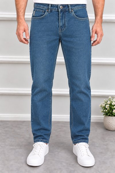 ElitWear Erkek Regular Kalıp Kroseç Kumaş Pamuklu Likralı Kot Pantolon