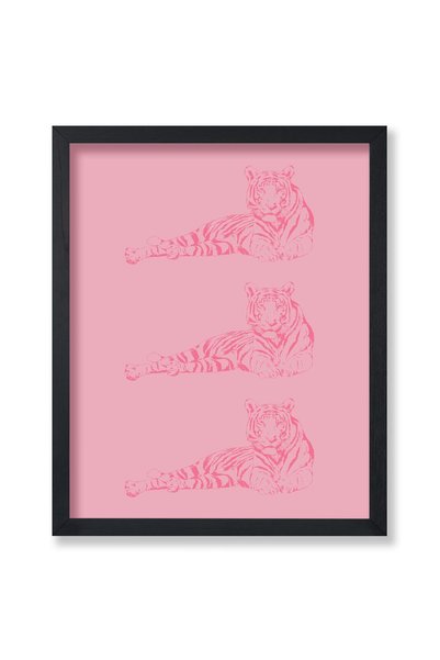 Generic ALAYRA Poster Master Lying Tigers Poster - Retro Pink Tiger Print - G...