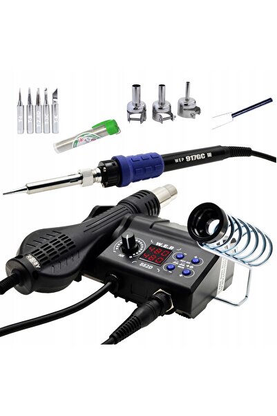 HOTAIRBRUSH HOTAIR WEP 882D BGA 750W Stație de lipit + Kit cu 3 duze și vârfu...