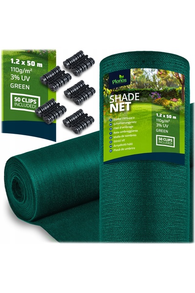Plonos Plasă de umbrire 1,2x50m, plasă de protecție solară, folie de umbrire,...