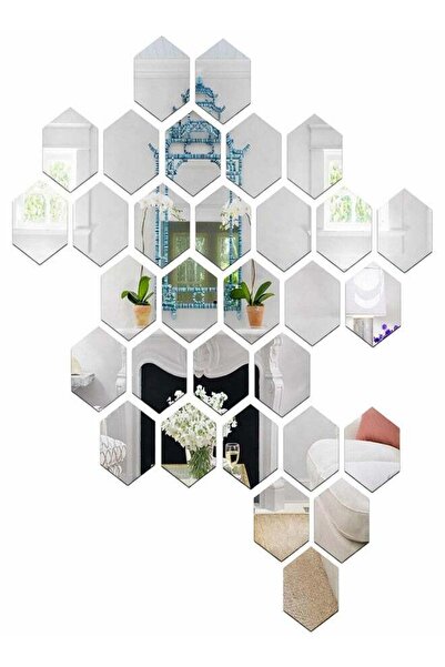 Generic Wall1ders 31-Piece Hexagon with 10 Butterfly Silver Mirror Wall Stick...