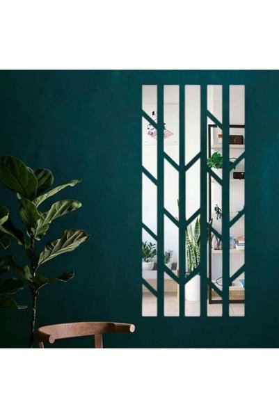 Generic Striped Mirror Stickers, Removable Long Acrylic Mirror Tiles, Self-Ad...
