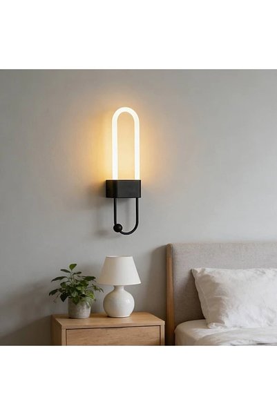 Generic Brand أبليك جداري مودرن أسود LED 12 واط إضاءة صفراء 60 سم WA/E7088/60...