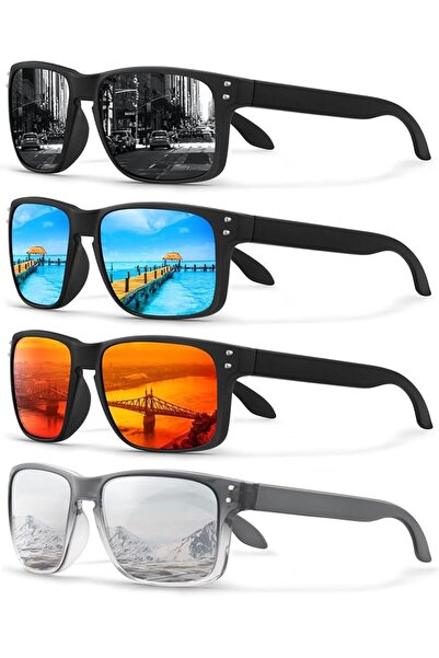 GENERAL KUGUAOK Polarized Square Sunglasses For Men and Women Matte Finish Su...