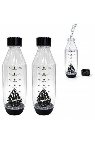 Allbags STICLĂ MOTIVAȚIONALĂ NEAGRĂ DE 1L PENTRU APĂ CARBONIZATĂ, 4 bucăți