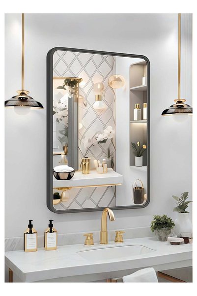 Generic Black Vanity Mirror,Bathroom Mirror For Over Sink,Wall-Mounted Alumin...