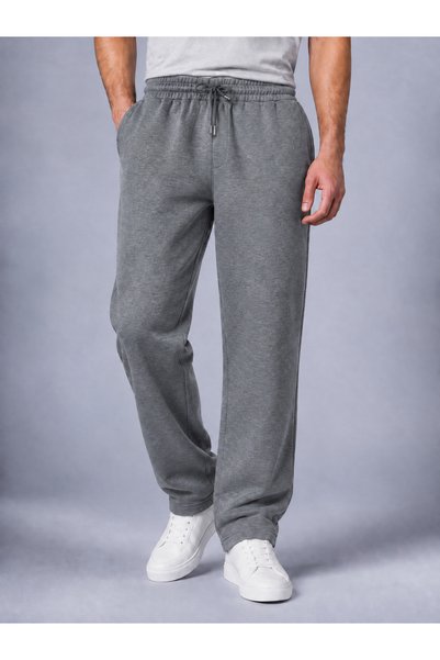 Zenvia Men's Smoked 3-Strand Sweatpants Baggy Wide Leg Winter Cotton Combed C...