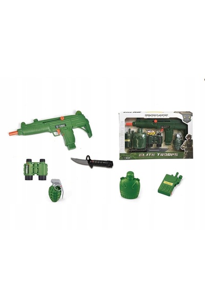MADEJ SET MILITAR 6 PIESE CUȚIT-CARABINĂ JUCĂRIE