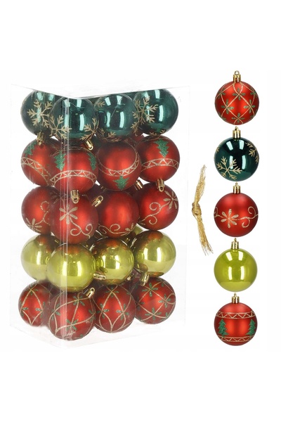 Springos STROIK Globuri de Crăciun 30 buc. Set de 6 cm Ornamente suspendabile...
