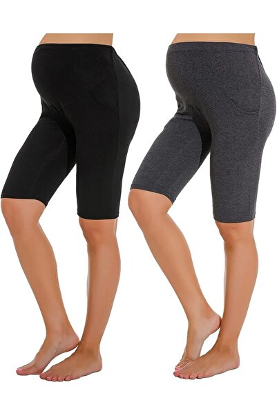GENERAL Mcilia Maternity Breathable Stretchy Knee Length Short Leggings with ...