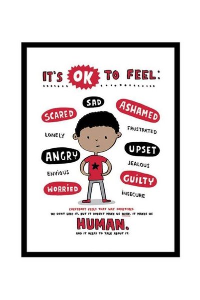 Generic Boys Behavior Poster With Frame Red/White/Black 40x55cm