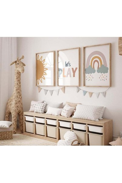 Generic Boho Rainbow Wall Art Set for Kids