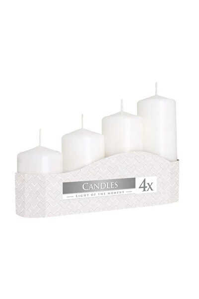 BISPOL Baton de lemn CANDLE WALEC alb, mix CANDLE, 4 bucăți