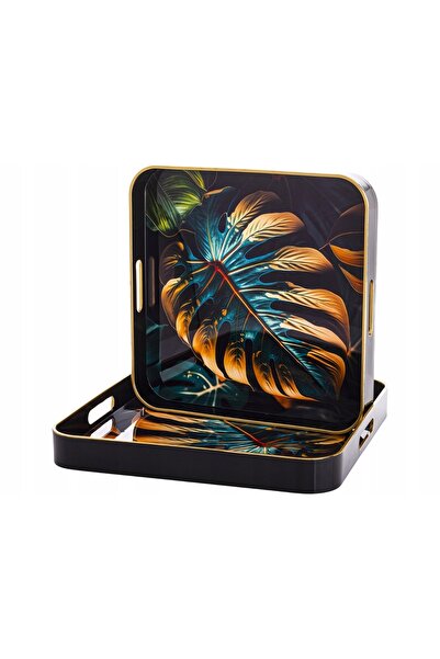 Artpol Set de două tăvi de servire pătrate - 38x38x4.5 și 35x35x4 cm