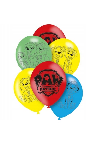 AMSCAN Baloane din latex PAW Patrol pentru zi de naștere colorate x6