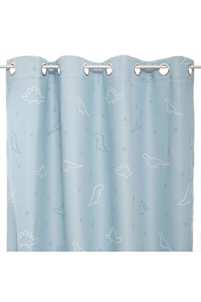 Atmosphera Perdea pentru camera copiilor, albastră, cu dinozauri decorativi, ...