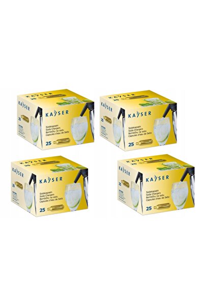 Kayser 100 Bucăți Cartușe Sifon CO2 pentru Apă Carbonatată 11024