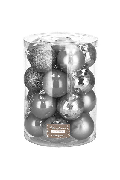Springos Globuri pentru brad, 6cm, incasabile, gri, decorațiuni de Crăciun, m...