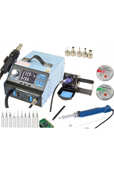 HOTAIRBRUSH Stație de lipit 2-în-1 HOTAIR WEP 992D+ + pastă, flux, vârfuri de...