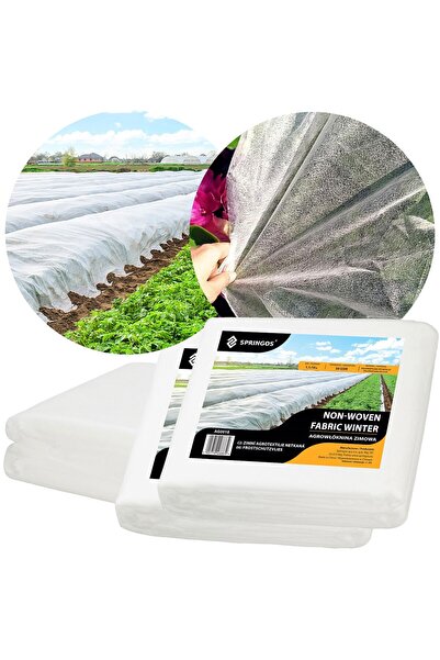 Springos 2x Țesătură de iarnă AGROWLATEC ALBĂ 10x1.1m 50g/m2 Țesătură de acop...
