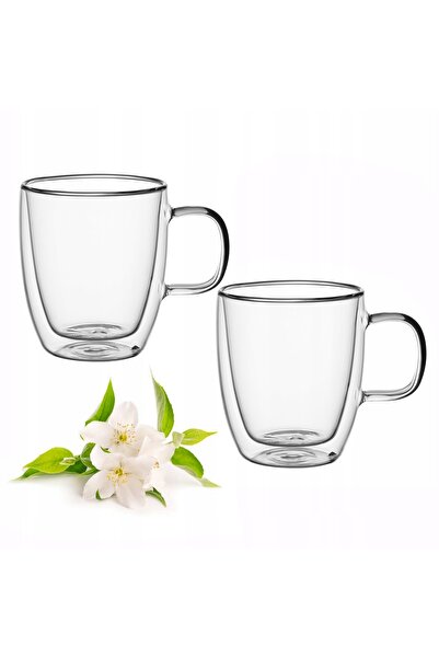 Kamille SET DE CĂNI DE STICLĂ PENTRU CAFEA ȘI CEAI, 350ml, 2 bucăți