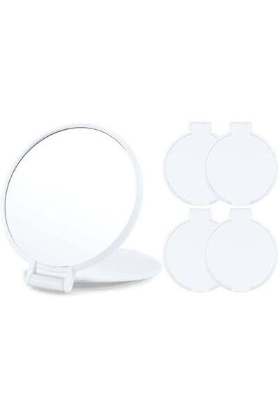 Generic Compact Mirror Bulk, Round Makeup Mirror for Purse, Set of 4 (White)