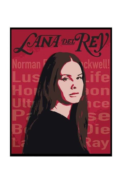 Generic Ana Del Rey Poster With Frame Red/Black/Beige 21x30cm