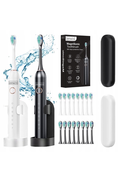 zenwire Set de 2 periuțe de dinți electrice sonice magnetice pentru adulți
