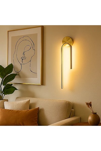 Generic Brand أبليك جداري مودرن ذهبي زيتي LED 9 واط 3 ألوان إضاءة 60 سم WA/D6...