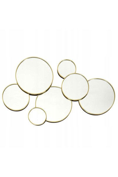HowHomely Oglindă decorativă mare AURA GOLD rotundă 7 mirrors designer GLAMOUR