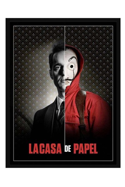 Generic Berlin Money Heist Poster With Frame Black/Red/White 30 x 40cm