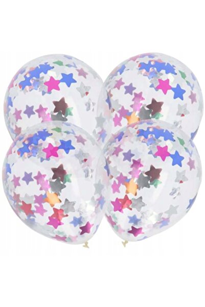 Folat Baloane din latex CONFETTI mix stele DECORATIV x4