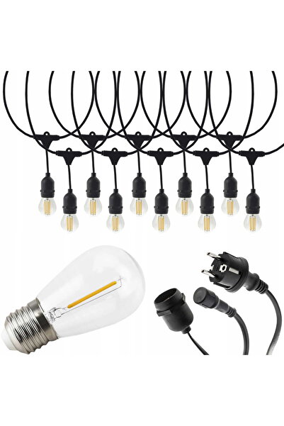 Appio Ghirlandă luminoasă de exterior 15m + 15x LED E27