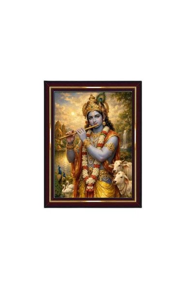 Generic Lord Krishna Photo Frame for Home Decor | HD Hindu Religious Wall Art...
