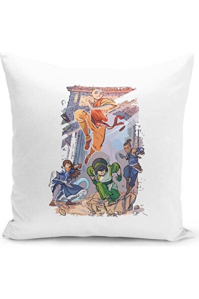 Generic The Last Airbender Team Airbender Movie Themed Throw Pillow White/Blu...