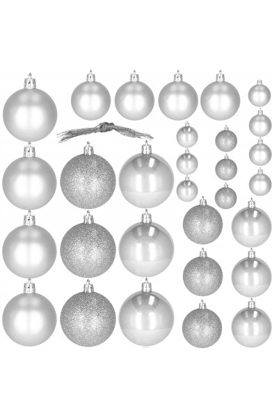 Springos ORNAMENTE PENTRU BRĂDUL DE CRĂCIUN, SET 30 BUCĂȚI, 6/5/4CM, INCASABI...