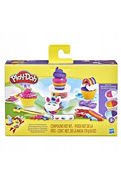 Play Doh SET HÂRTII DE CUKI CU UNICORNĂ ȘI TORTURI COLORATE F3617