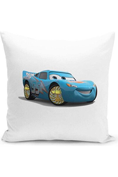 Generic Sally Carrera Themed Throw Pillow White/Black/Blue 16x16inch