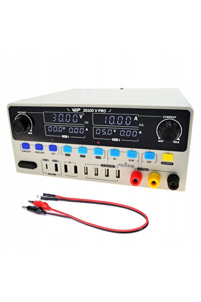 WEP Sursă de alimentare de laborator 3010D-V PRO 30V 10A 8USB Funcție de memo...