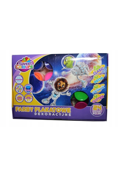 Sweet colours Vopsele decorative pentru pereți, 24 de culori x 20 ml