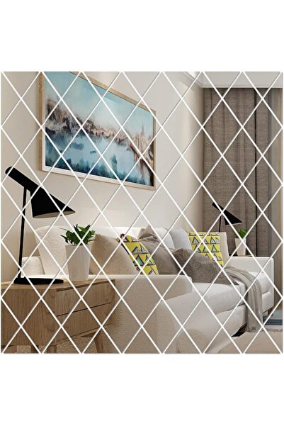 Generic JAWSEU Diamond Shaped 3D Decorative Mirror Wall Stickers