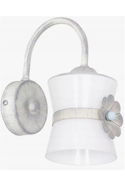 Luminex Aplică de perete SAVANA cu abajur alb 1x60W E27 lemn alb/antichizat 6367
